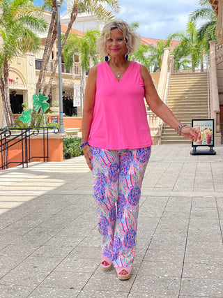 PINK PINEAPPLE PARTY PALAZZO PANT - Cathys Place
