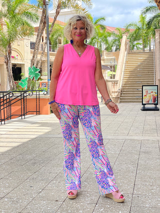 PINK PINEAPPLE PARTY PALAZZO PANT - Cathys Place