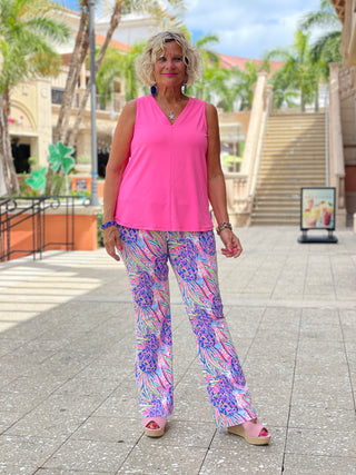 PINK PINEAPPLE PARTY PALAZZO PANT - Cathys Place