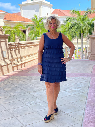 MIAMI NIGHT NAVY CHA CHA RUFFLE - Cathys Place