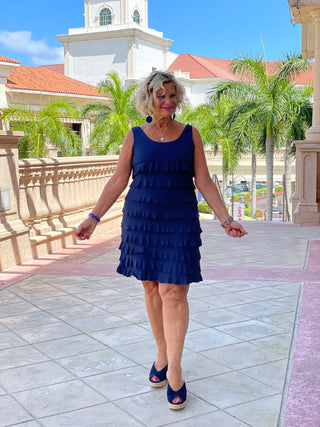 MIAMI NIGHT NAVY CHA CHA RUFFLE - Cathys Place