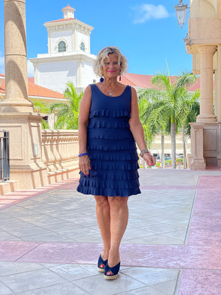 MIAMI NIGHT NAVY CHA CHA RUFFLE - Cathys Place