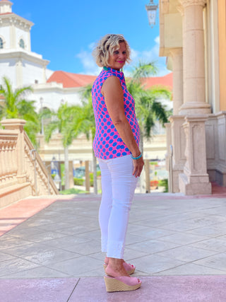 PINK SPADE SLEEVELESS ZIPPER
