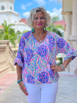 PINK PINEAPPLE DREAM BELL SLEEVE