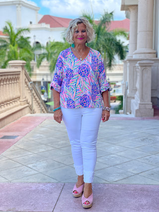 PINK PINEAPPLE DREAM BELL SLEEVE