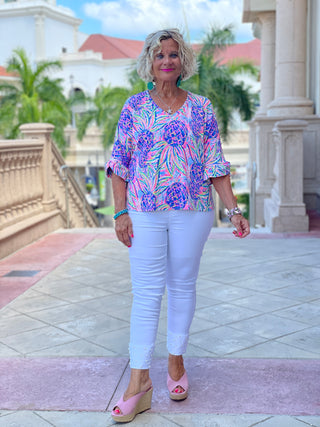 PINK PINEAPPLE DREAM BELL SLEEVE