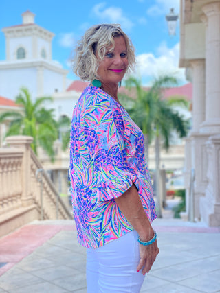 PINK PINEAPPLE DREAM BELL SLEEVE