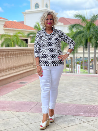 SANDBAR 3/25 RUFFLE TOP