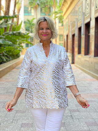 LULU-B WHITE GOLD LEME TUNIC