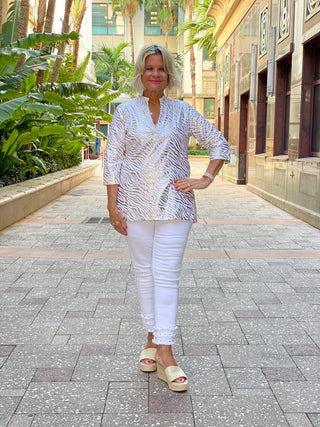 LULU-B WHITE GOLD LEME TUNIC