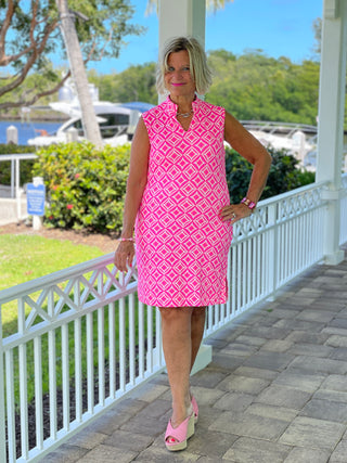 PINK DIAMONDS COLLAR DRESS