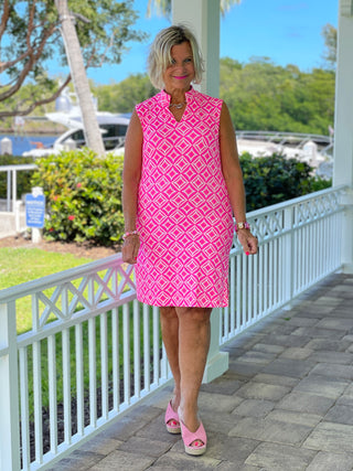 PINK DIAMONDS COLLAR DRESS