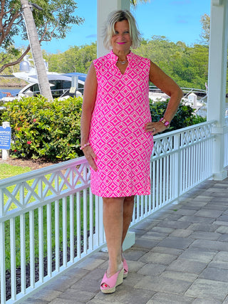 PINK DIAMONDS COLLAR DRESS