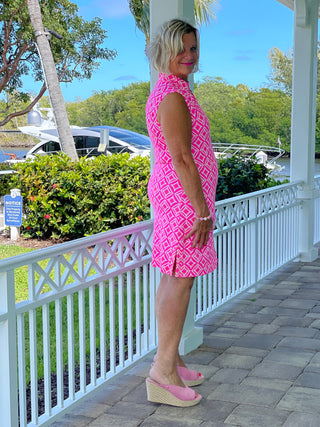 PINK DIAMONDS COLLAR DRESS