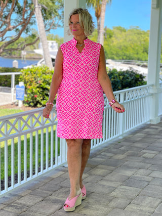 PINK DIAMONDS COLLAR DRESS