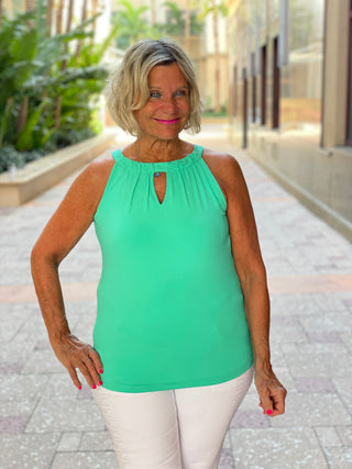 SEAFOAM MINT GREEN  KEYHOLE TOP