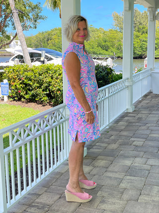 CAROLINA PAISLEY COLLAR DRESS