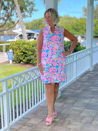 CAROLINA PAISLEY COLLAR DRESS