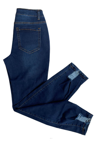 Ethyl The Basic Denim Jean With Bottom Distress -