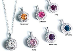 Halo Necklaces Birthstone colors Made w/Crystals by Swarovski