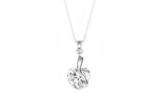 Heart's Embrace Necklace Made with Swarovski Crystals- Sterling Silver Overlay
