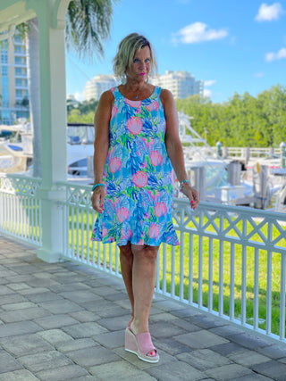 SEASHELL SHIFT HALTER RUFFLE