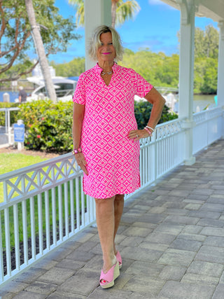 PINK DIAMONDS SHORT SLEEVE DRESS