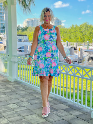 SEASHELL SHIFT HALTER RUFFLE