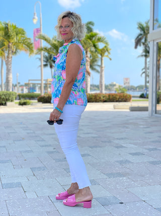 SEASHELL BEACH SLEEVELESS RUFFLE