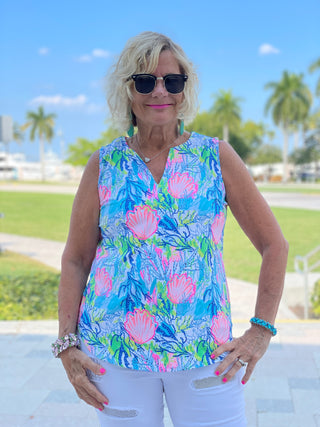 SEASHELL BEACH SLEEVELESS V