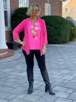 HOT PINK MESH RUFFLE WRAP