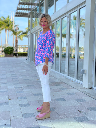 PINK STARFISH BEACH ASYMMETRIC TOP