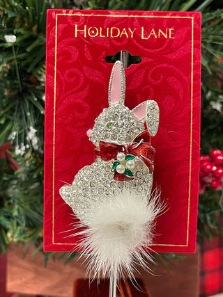 HOLIDAY SNOW BUNNY PIN - Cathys Place