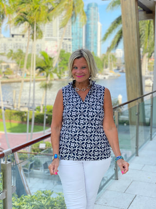 BRIGHTEN BLUE SLEEVELESS ZIPPER