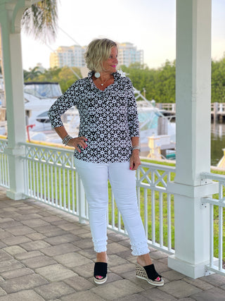 NAPLES DAY RUFFLE TOP