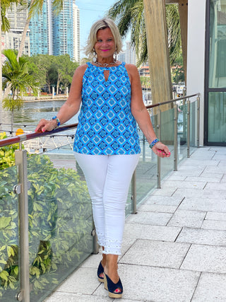 BAHAMA BLUE KEYHOLE TOP