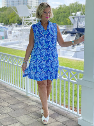 AQUA LANE COLLAR DRESS - Cathys Place