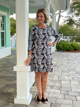 NAUTICAL  LANE SLEEVE DRESS