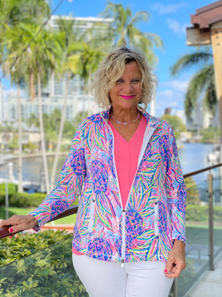 PINK PINE APPLE ZIPPER JACKET