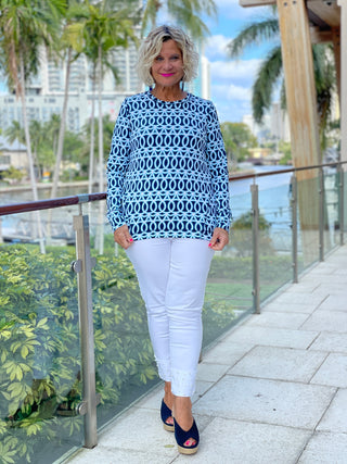MELINA BLUE THUMB HOLE TOP
