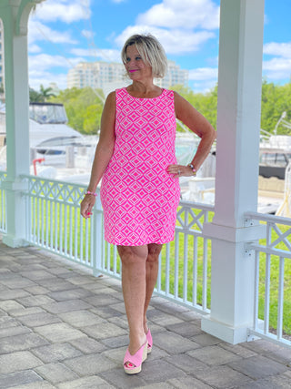 PINK DIAMONDS SHIFT DRESS