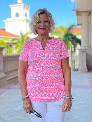 CANDY PINK SHORT SLEEVE TOP - Cathys Place