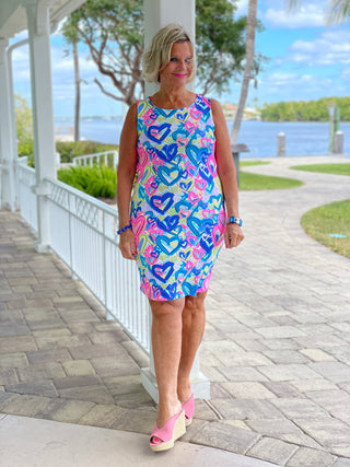 SECRET LOVE HEARTS SHIFT DRESS