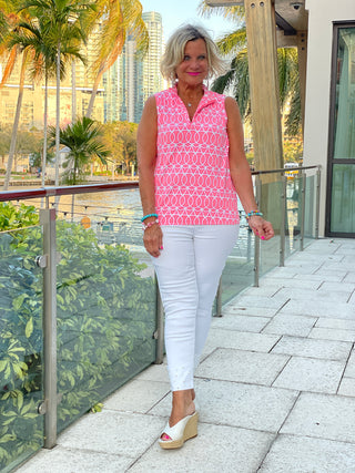 CANDY PINK SLEEVELESS ZIPPER