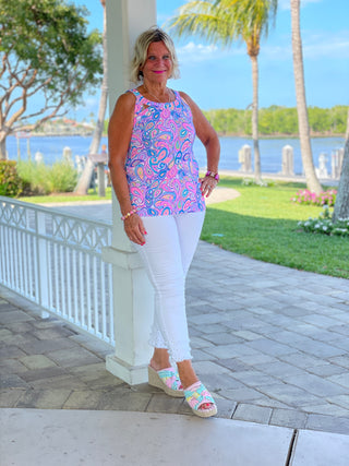 CAROLINA PAISLEY HALTER TOP