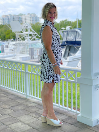 BLACK AND BEIGE COLLAR DRESS