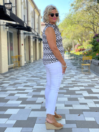 SANDBAR SLEEVELESS RUFFLE TOP - Cathys Place