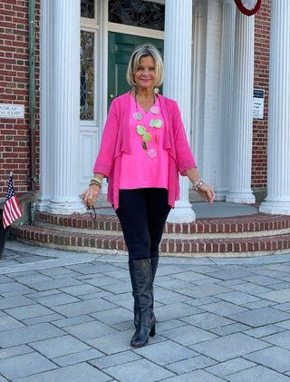 HOT PINK MESH RUFFLE WRAP