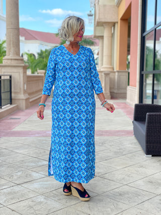 BAHAMA BLUE TURTLE ELBOW MAXI