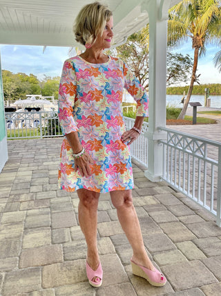 PALM BEACH GARDEN SLEEVE DRESS - Cathys Place